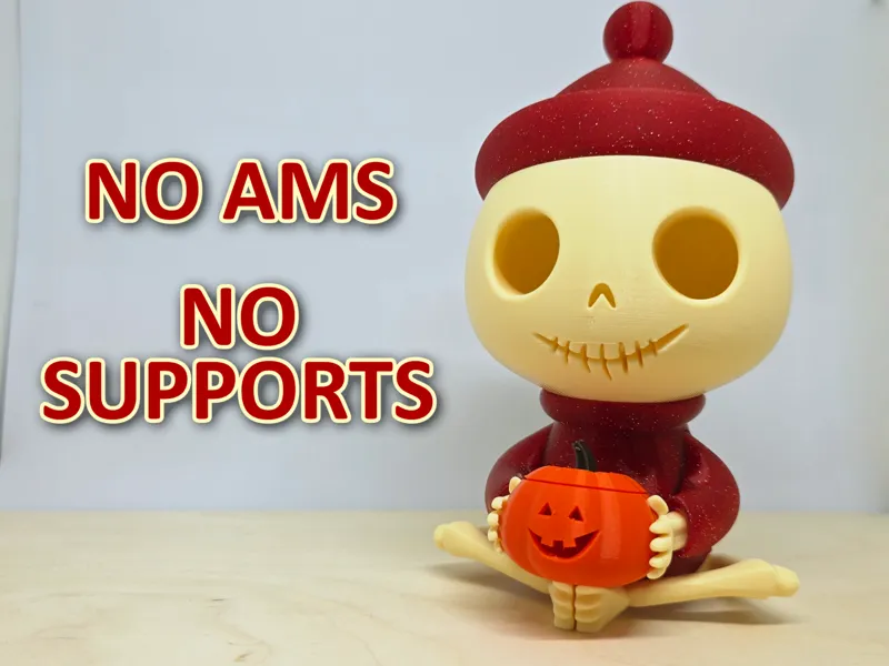 Cute skeleton with pumpkin (Halloween decor)