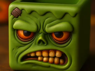 Frankenstein Halloween Candy Basket Zombie 