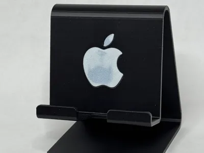 Phone Desk Stand - Apple Logo & Wallet