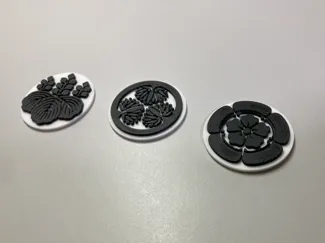 戦国三英傑の家紋コイン　　　Samurai clan crest coin