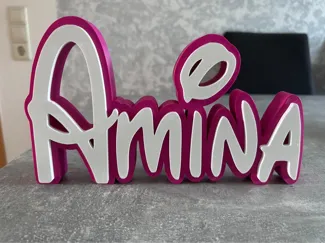 Amina Namensschild