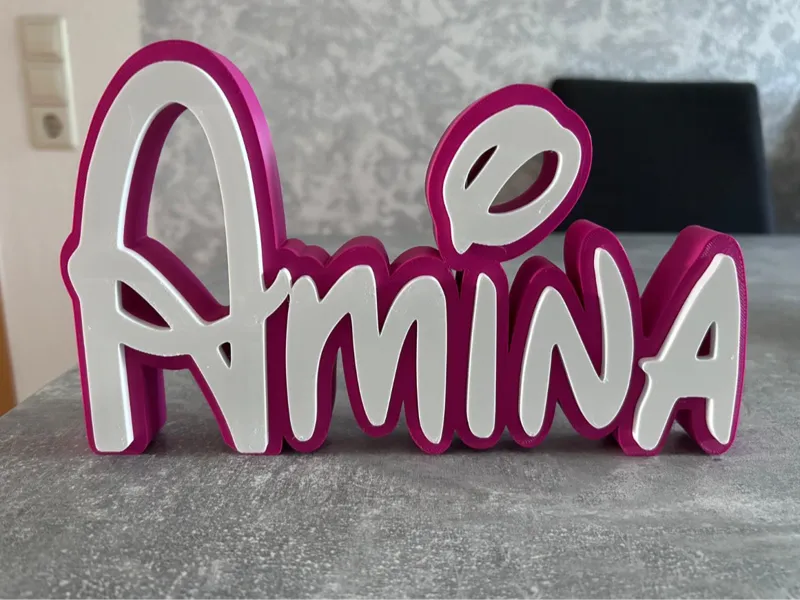 Amina Namensschild