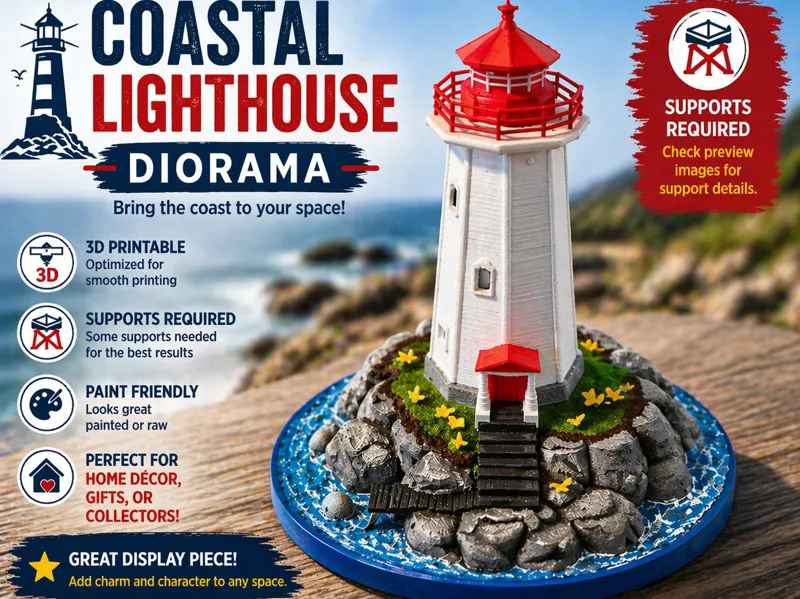 Coastal Lighthouse Diorama