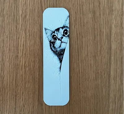 Black & White Cat Bookmark Hueforge Two Colors