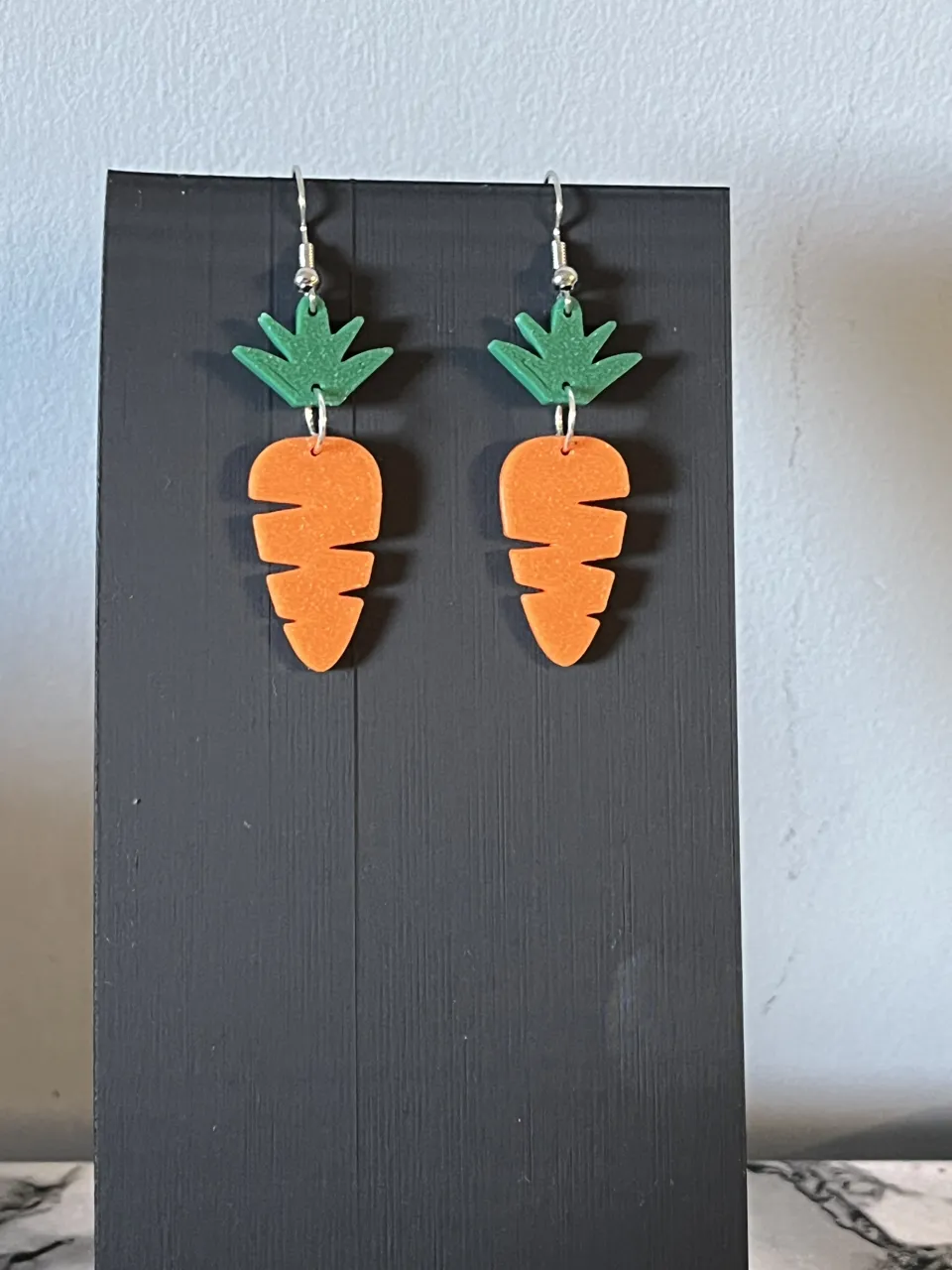 carrot earrings view 2
