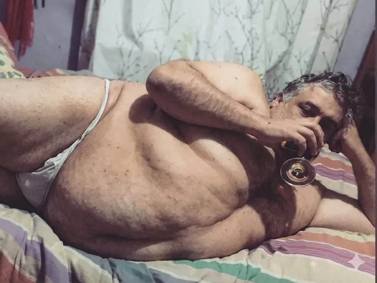 Fat man in the bed - Decoration for house