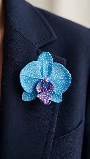 Modelo para impresión 3D: Broche Orquídea infinita — vista de referencia 3