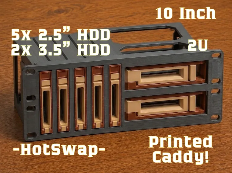 10" Rack 2U 2x 3.5" + 5x 2,5" HP Gen8/9 HDD Module