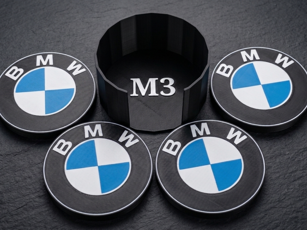 BMW Logo Coasters & M3 Holder - Desk Decor Set