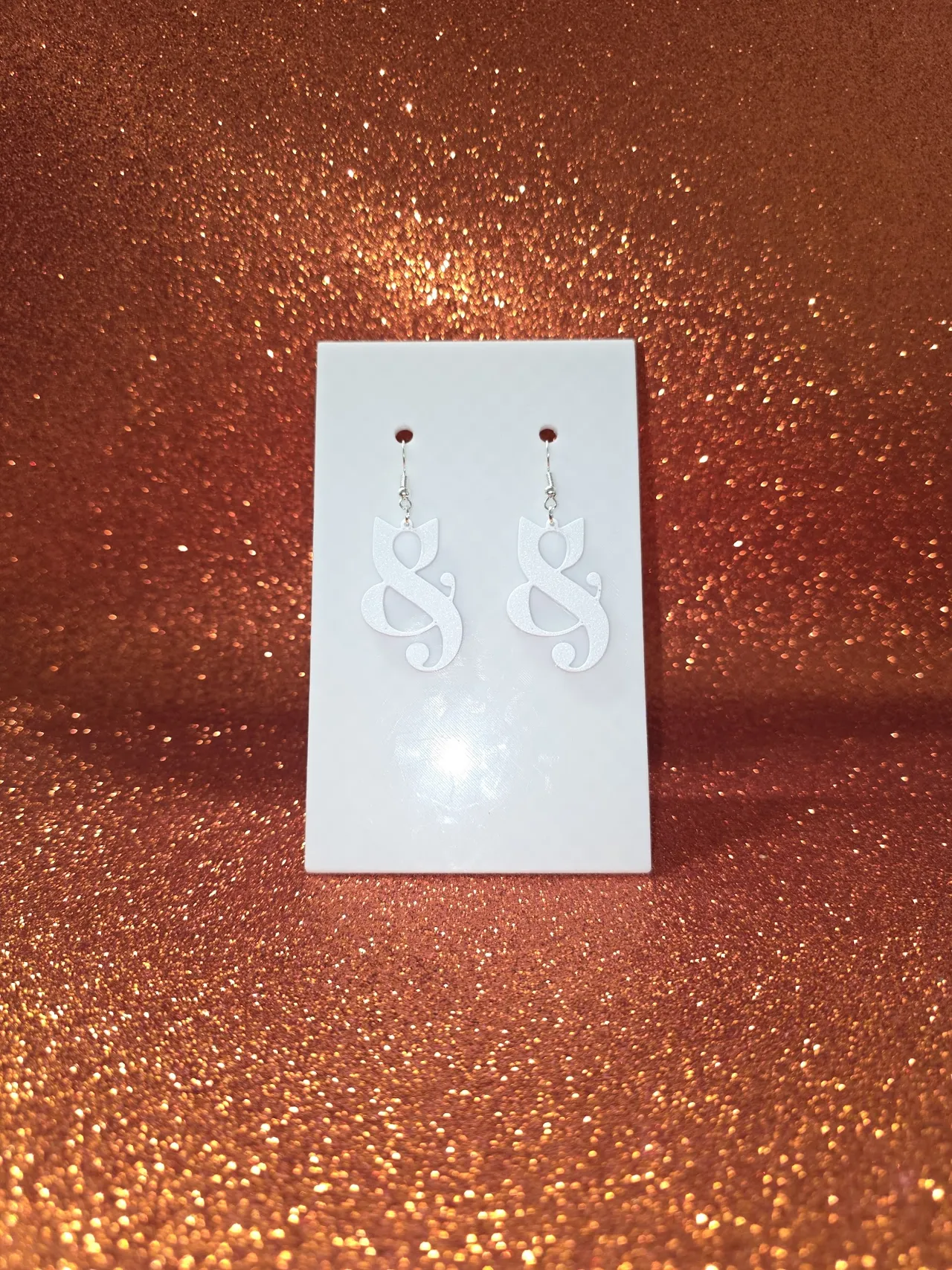 G for Italian cat earrings view 2