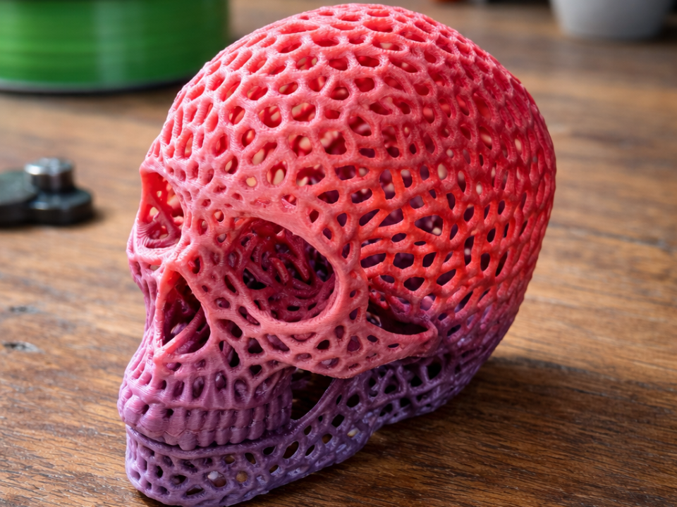 Voronoi skull that holds 3d printed poop!!
