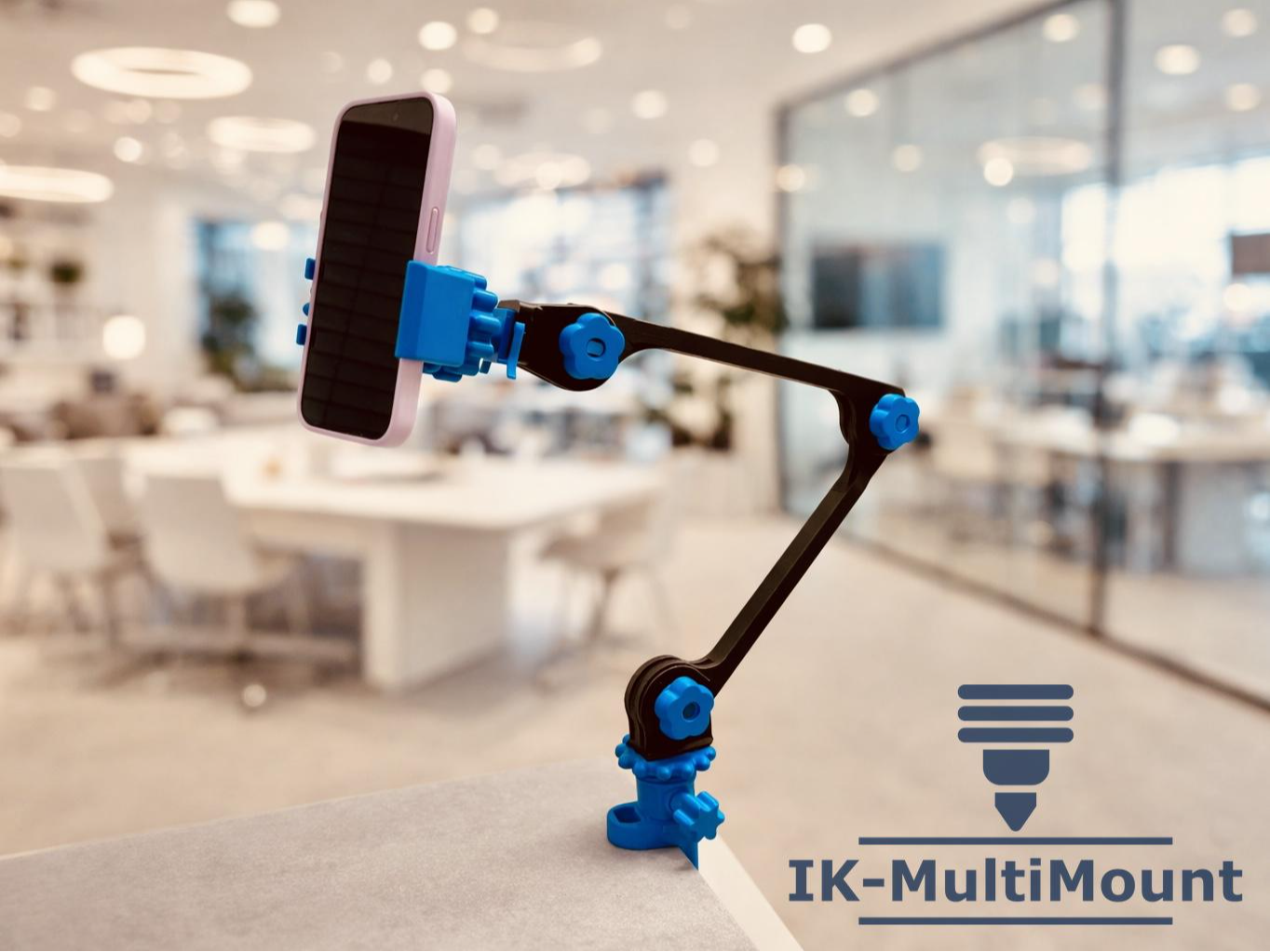 Phone clamp holder with arm and table clamp