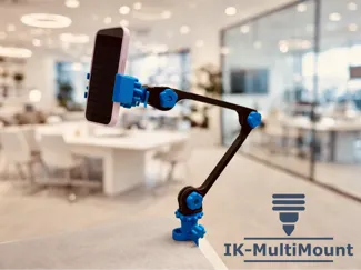 Phone clamp holder with arm and table clamp