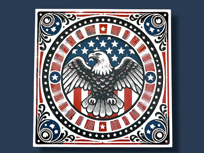 Patriotic Eagle & Stars Americana Hueforge