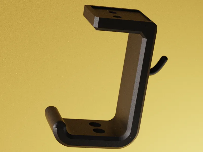 Under Desk Headphone holder (with wire holder)
