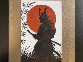 Samurai with red moon - HueForge