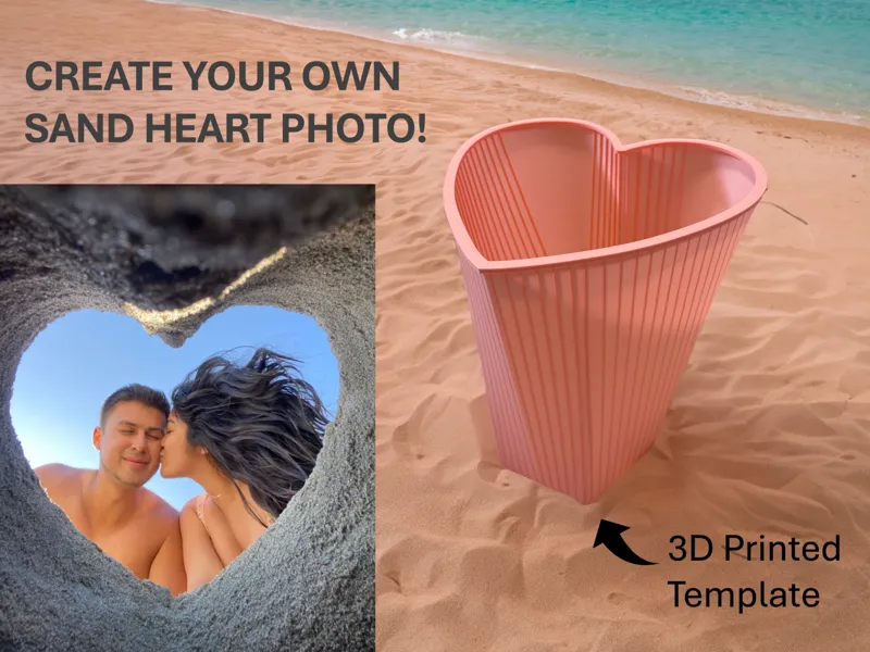 Sand Heart Photo Template