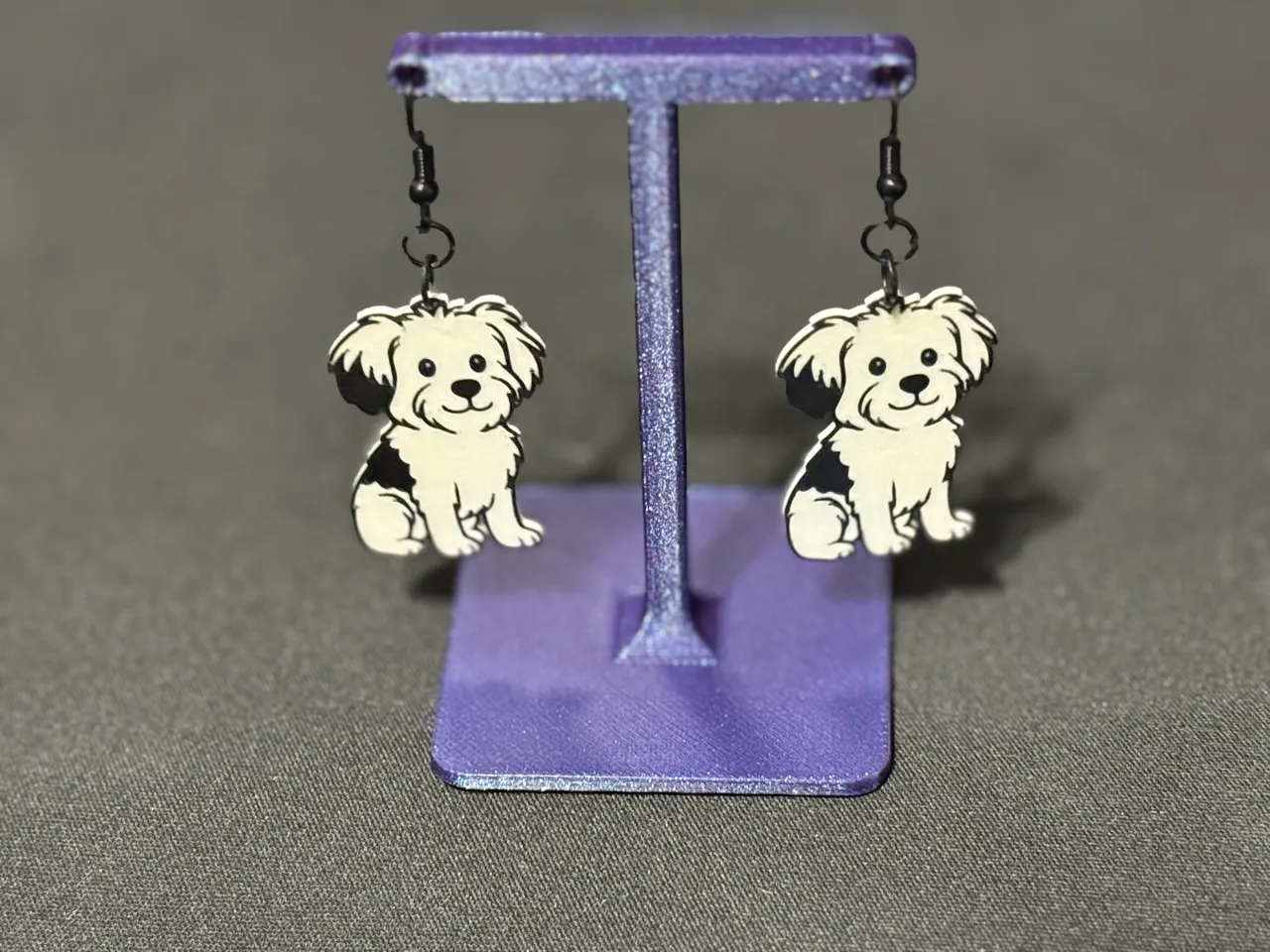 Morkie Dog Earrings view 2