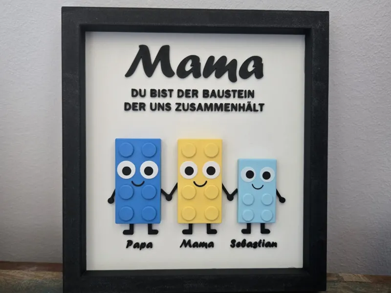 Mama Baustein Bilderrahmen (personalisierbar)