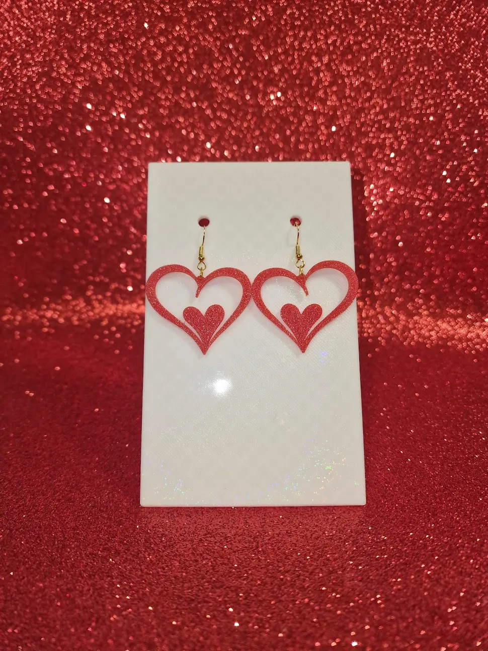 Heart in the heart earrings view 2