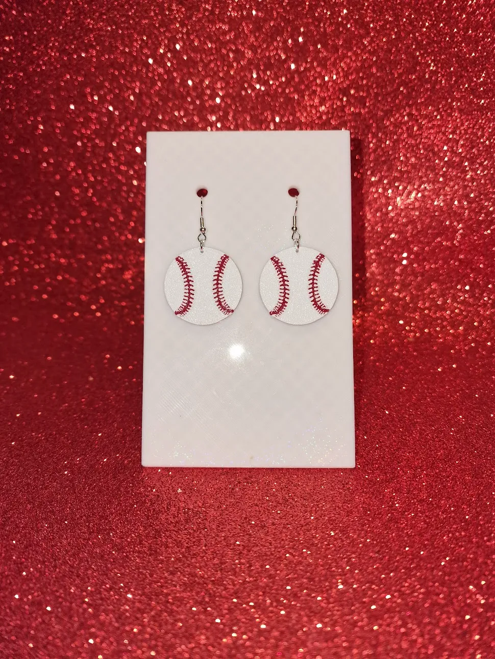 Baseball earrings view 2