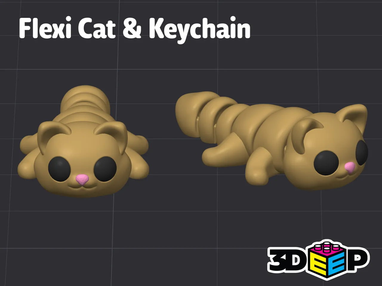Flexi Cat & Keychain - No Supports view 2