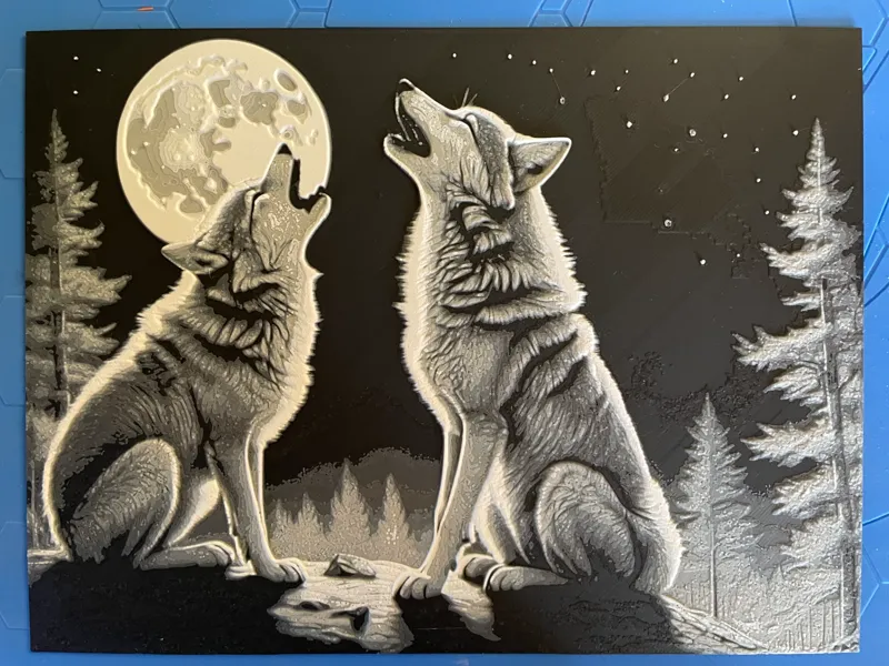 Wolfs howling - Hueforge - Filament Painting