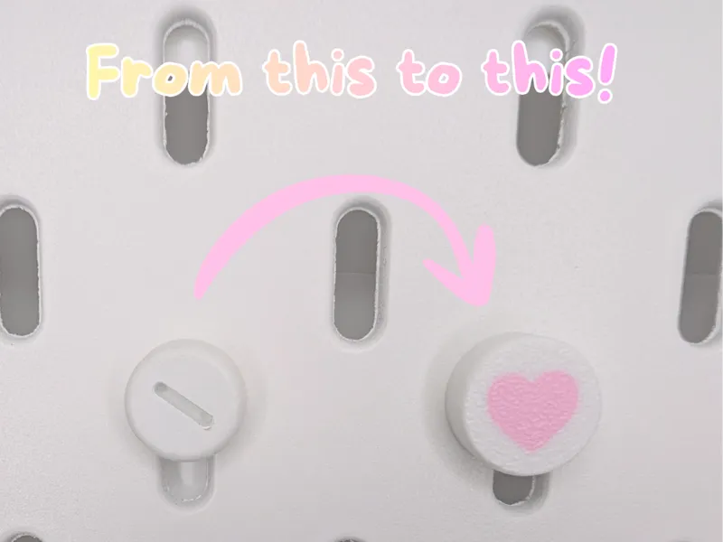 Cute Heart Ikea Skadis Peg Board Screw cover