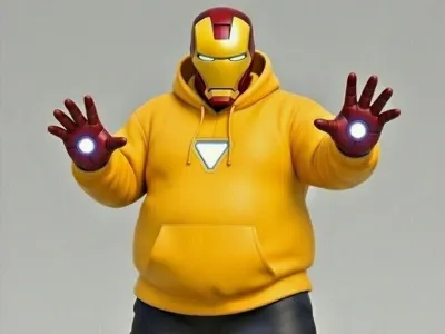 IronFat Hoodie - Funny Superhero Figurine