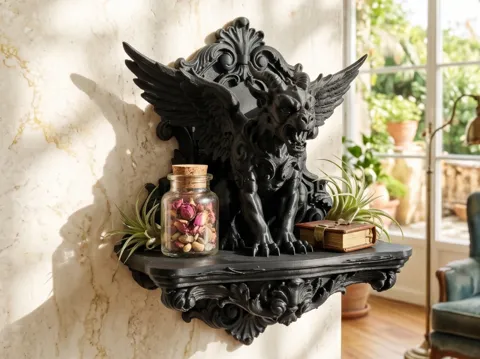 Estante o repisa: Baroque Gothic Gargoyle Ledge Shelf — referencia de MakerWorld