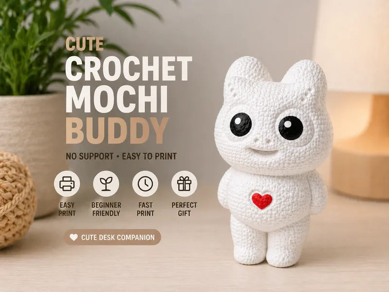 Cute Crochet Mochi Buddy | No Support