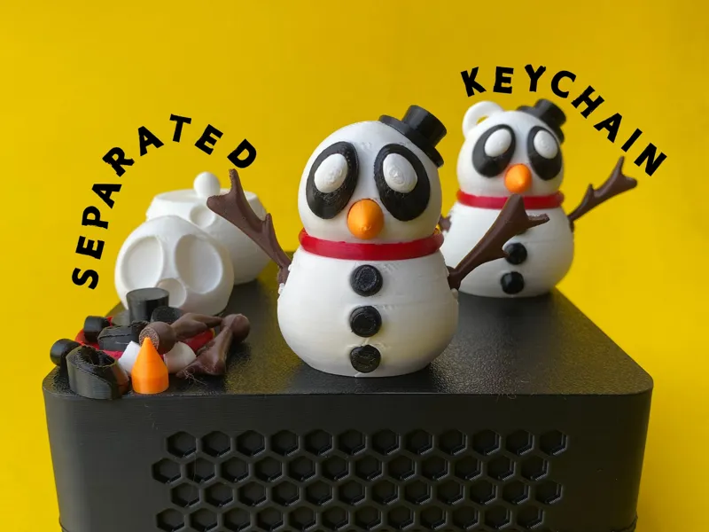 Articulated Christmas Snowman, No AMS, Keychain