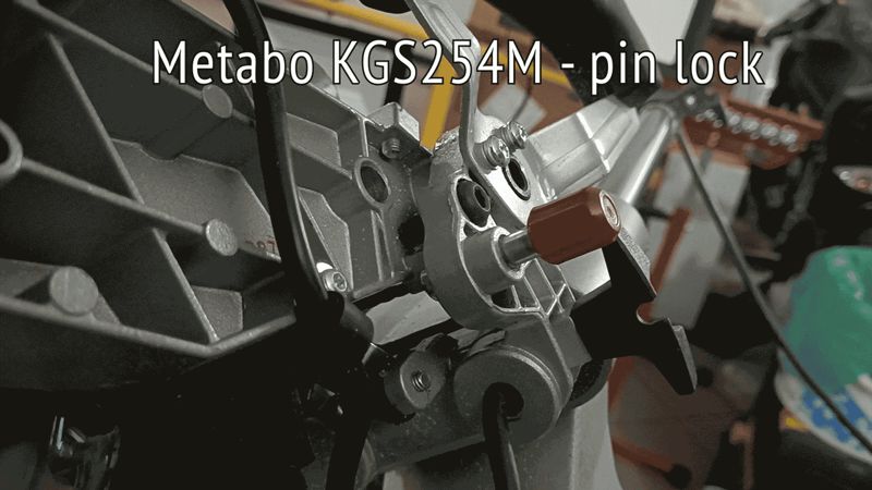 Metabo miter saw pin lock