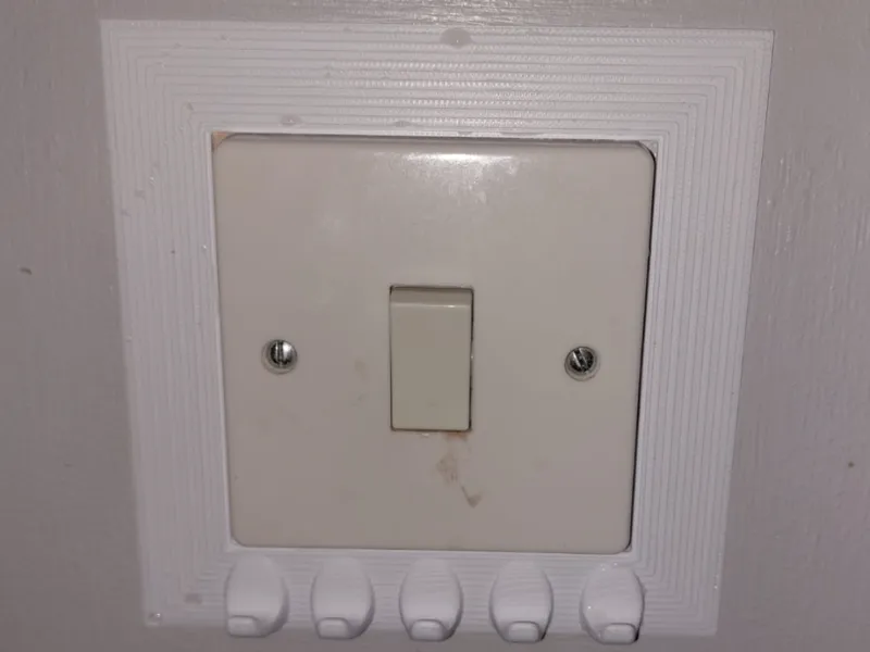UK Light Switch Cover Plate with Key Hooks