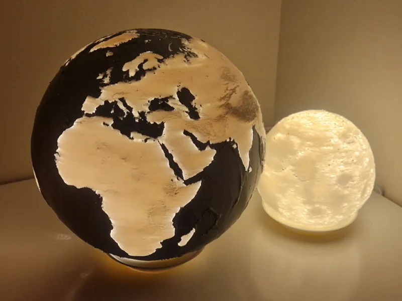 Earth and Moon Lamps