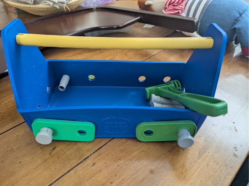 Green Toys tool set parts, nail, plate