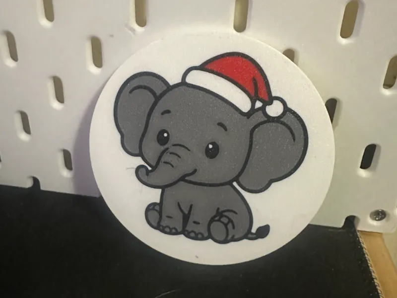 Cute Elephant Christmas Coaster