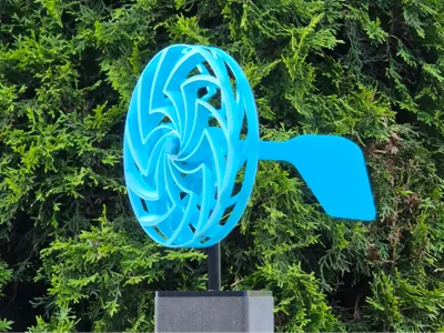 Fence caps with mounts for wind spinners – scalable