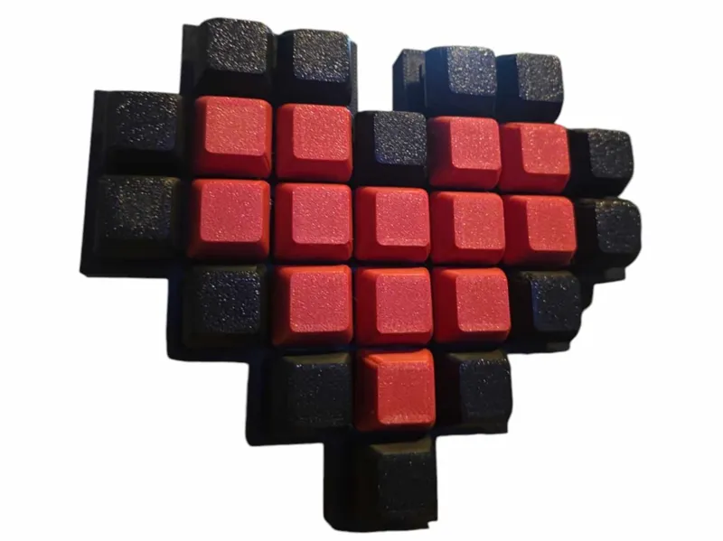 8 Bit Heart Key Board Fidget Clicker Base
