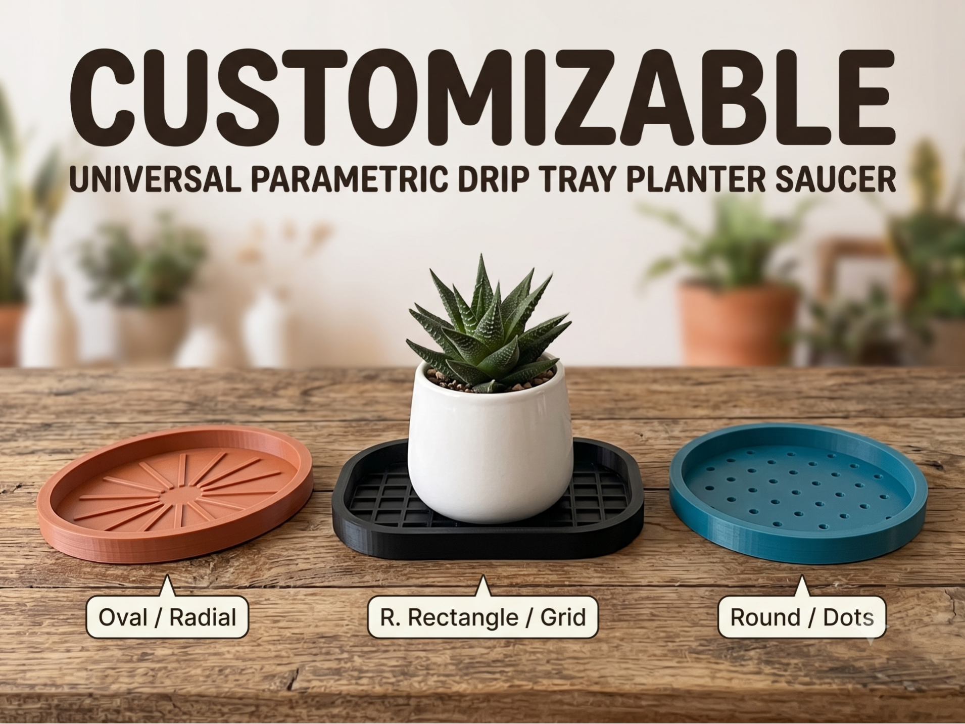 Customizable Parametric Plant Tray Generator