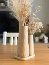 Complete set - 3 vases + base plate
