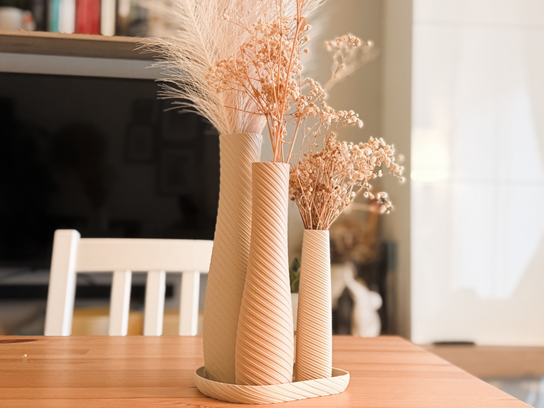Helix Trio: Sculptural Vase Centerpiece Set