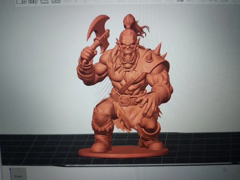 Orc fighter with axe,  World of Warcraft genre