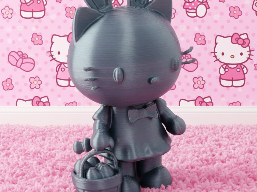 Hello Kitty Easter Bunny with Basket of Eggs