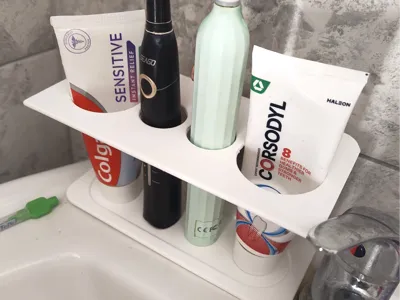 Toothbrush & Toothpaste Holder - No Supports