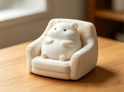 Hamster sleeping on sofa