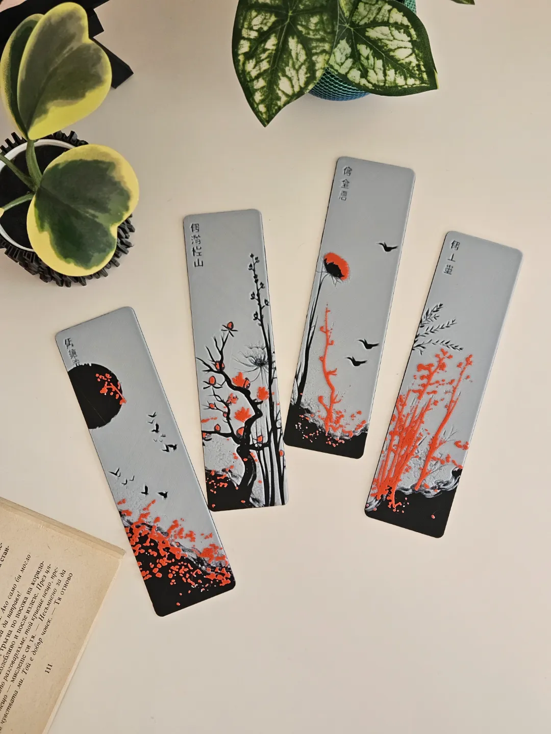 "Red Blossom" - Bookmarks Set view 2