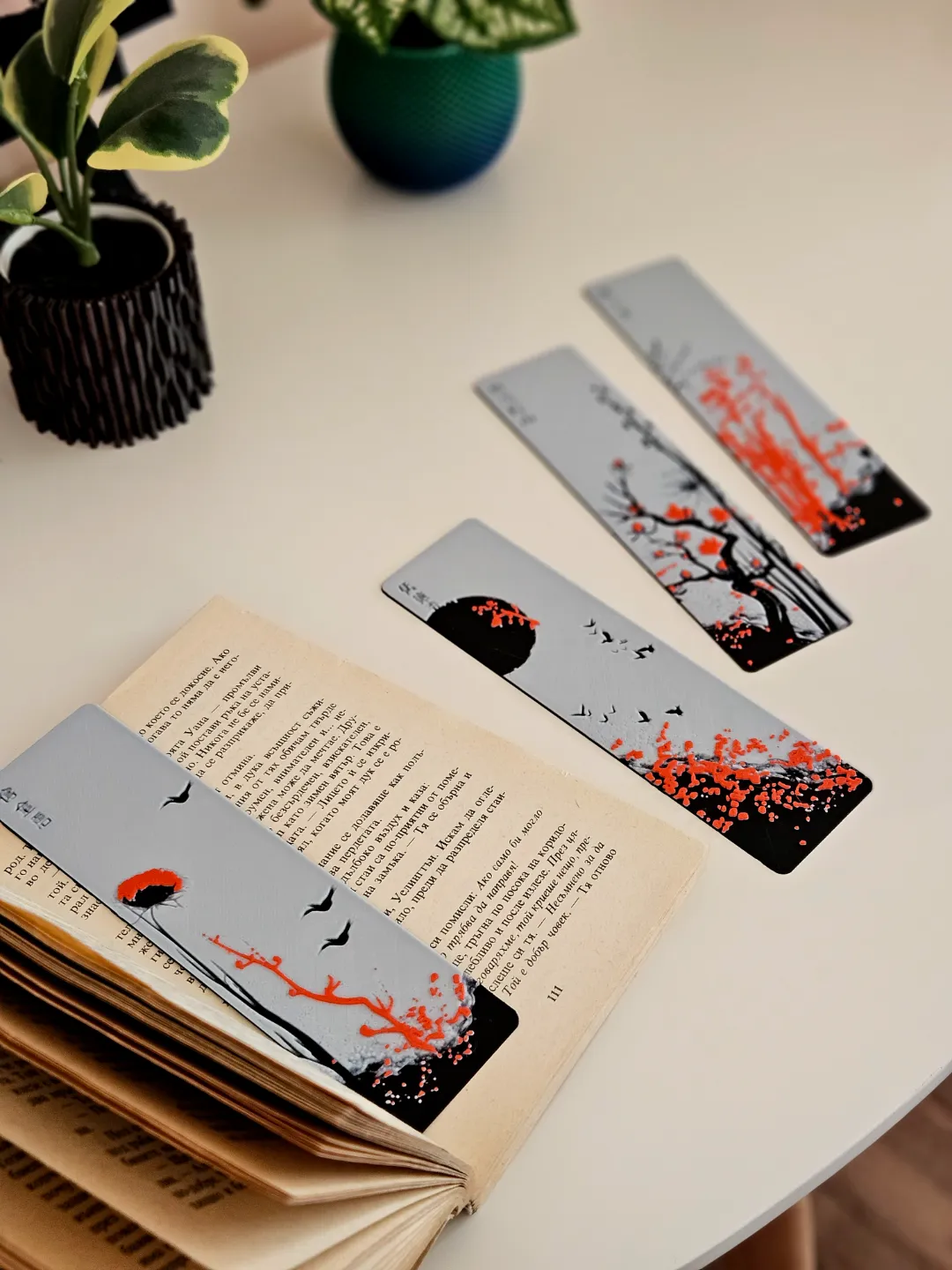 "Red Blossom" - Bookmarks Set view 3