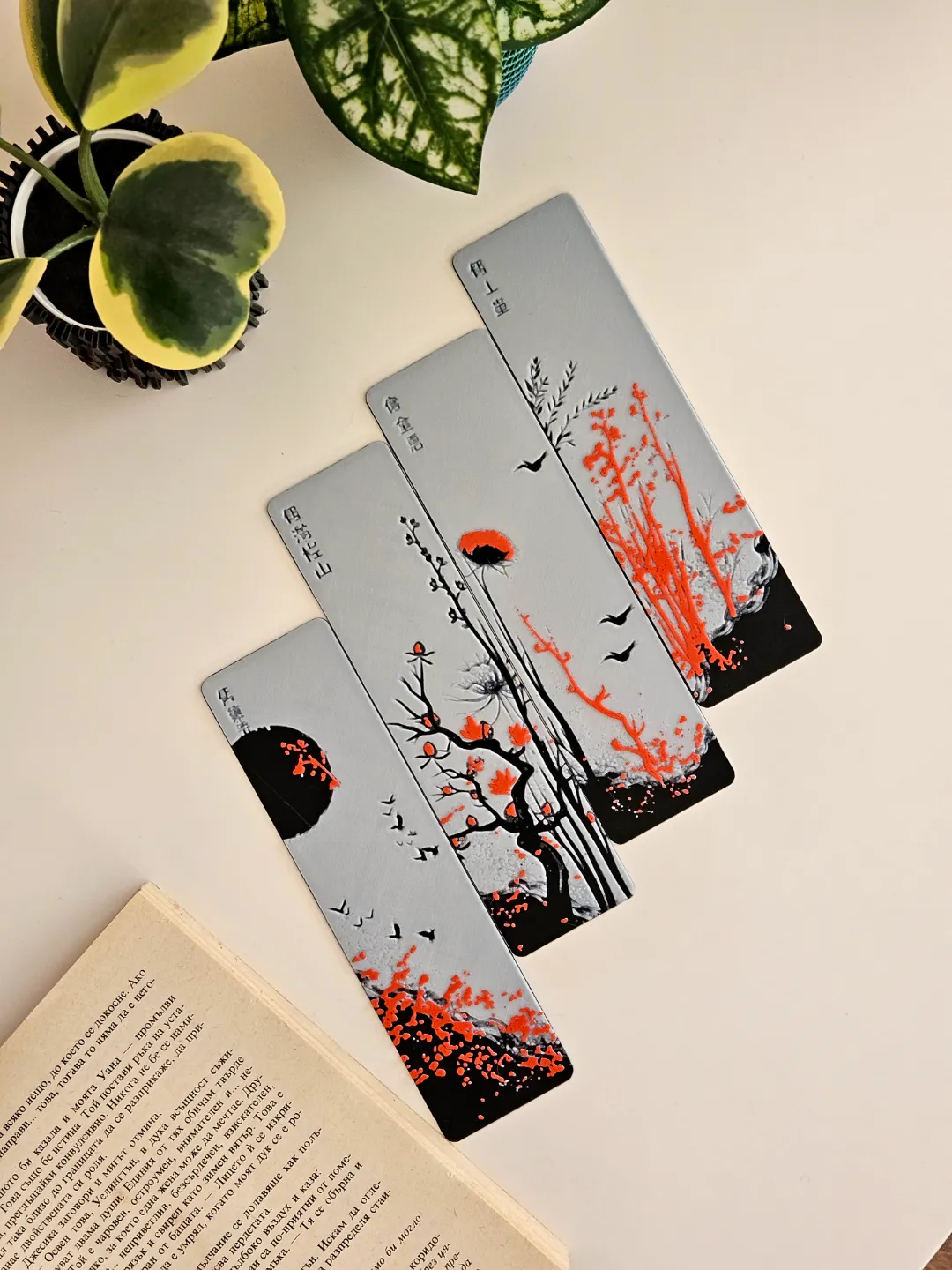 "Red Blossom" - Bookmarks Set view 4