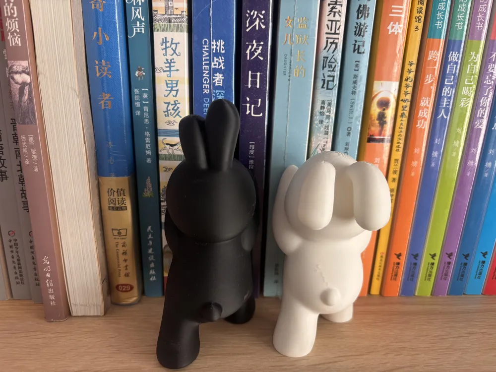 Cute Black and White Twin Rabbit Desktop Bookends | Bookends - Free 3D ...